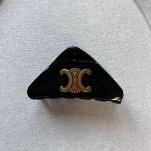 Urban Outfitters Black Hair Clip with Gold Accent